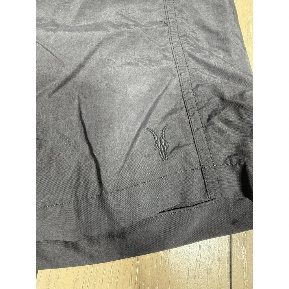 AllSaints Swim Trunks Shorts‎ Mens Small Black Warren Mesh Lined Elastic Waist